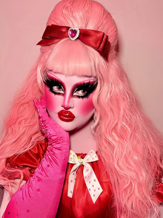 Instagram post by @cremefatale for Blend Bunny Cosmetics. Caption reads: [...] and Solid Pink Disco palettes ✨....