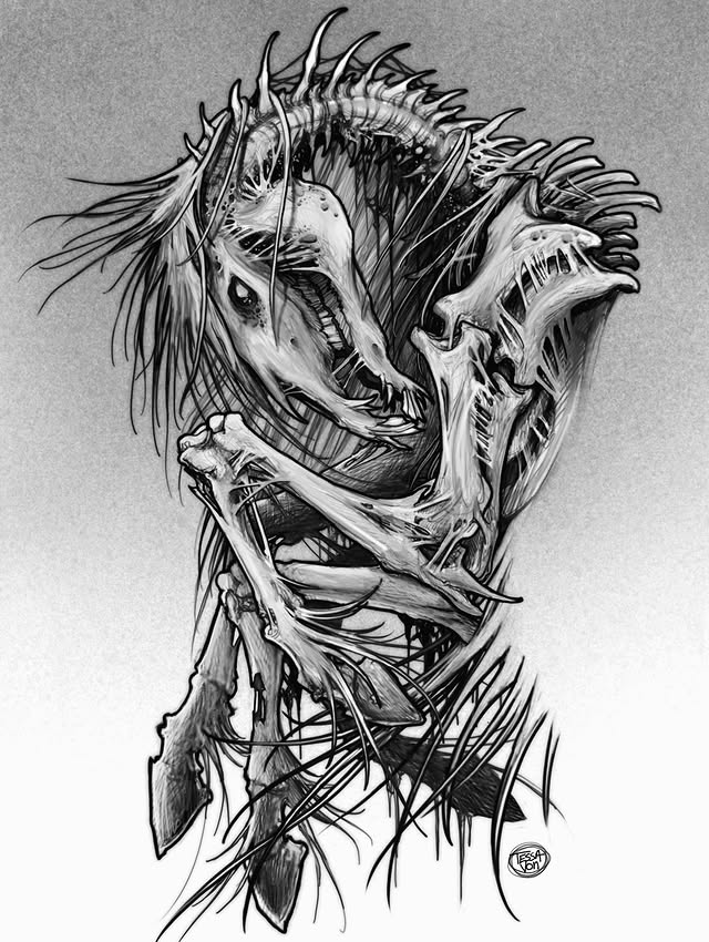 Instagram post by @tessa.von for Procreate. Caption reads: Zombie Sleipnir ⚔️
Since forever I felt like....