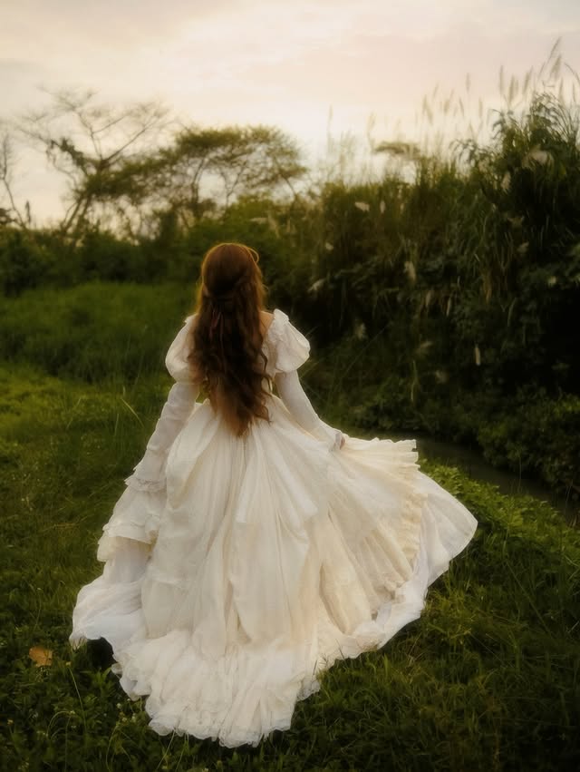 Instagram post by @leyana_core for Selkie. Caption reads: [...] like a forgotten dream✨ Dress from @selkie....