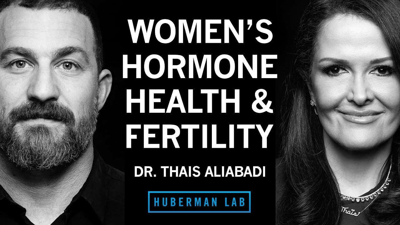 YouTube post by @hubermanlab for Joovv. Caption reads: Female Hormone Health, PCOS, Endometriosis,....