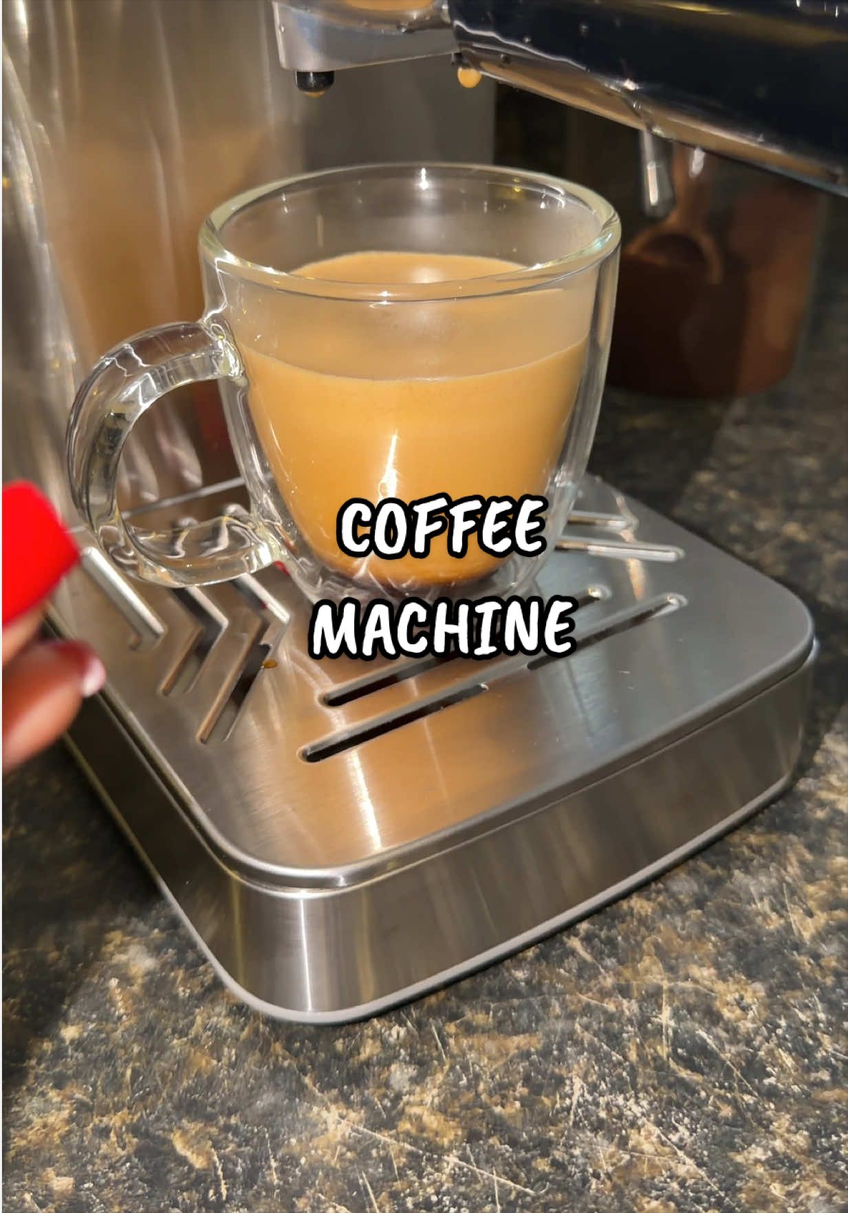 TikTok post by @hola.rubi for Cowsar Appliance. Caption reads: [...] Stainless Steel coffee machine @Cowsar....