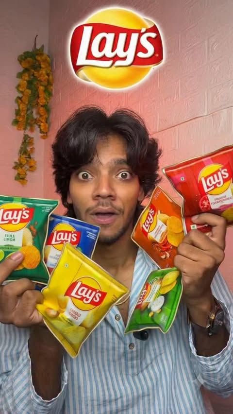 Instagram post by @sahil_zeen_official for Lay's. Caption reads: [...] Adda, Amar Lay’s Flavours! ✨....