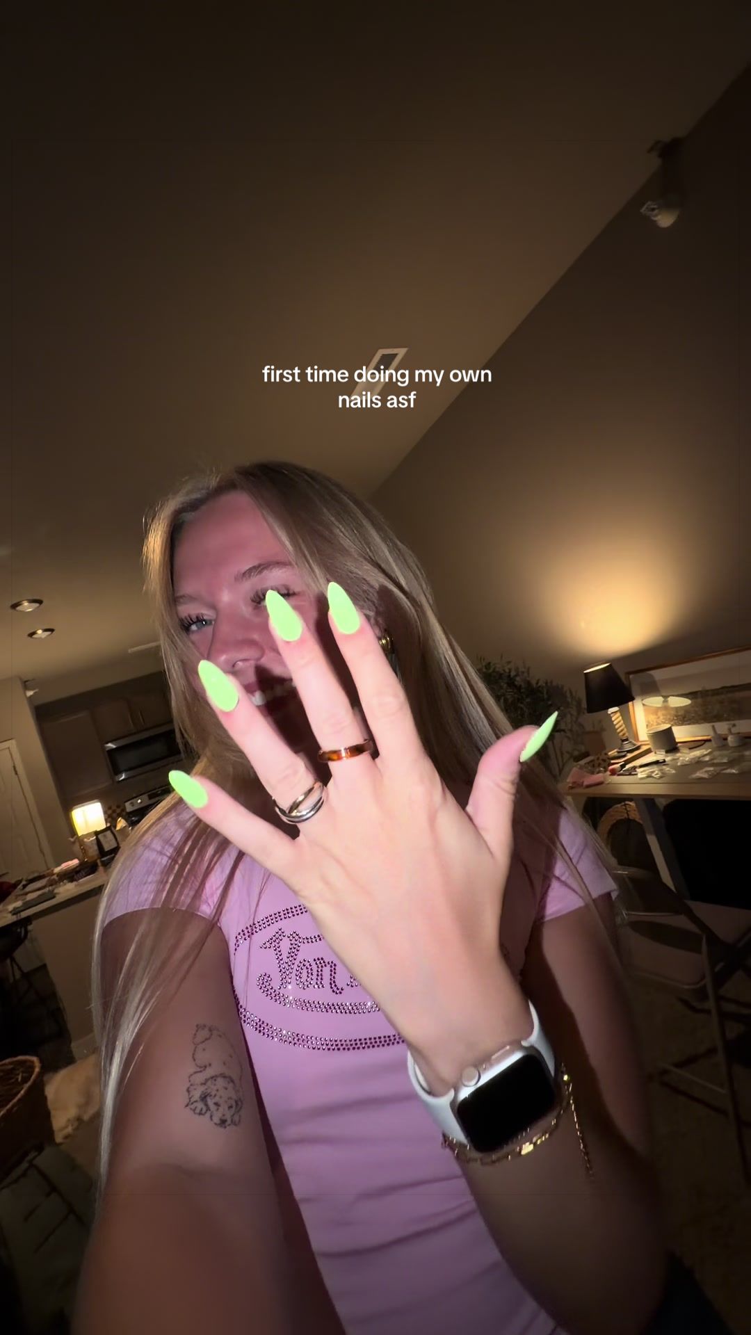 TikTok post by @londonnbridge for Beetles Nail Boutique. Caption reads: [...] 😙😙 @BeetlesGelPolish @Beetles Nail....