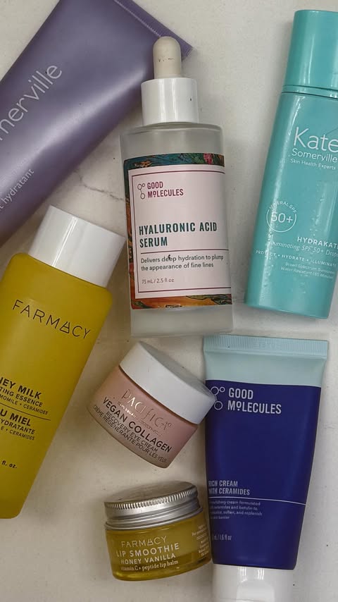 Instagram post by @battybean_ for Kate Somerville Skincare. Caption reads: morning skincare + hair tut🫶🏻....