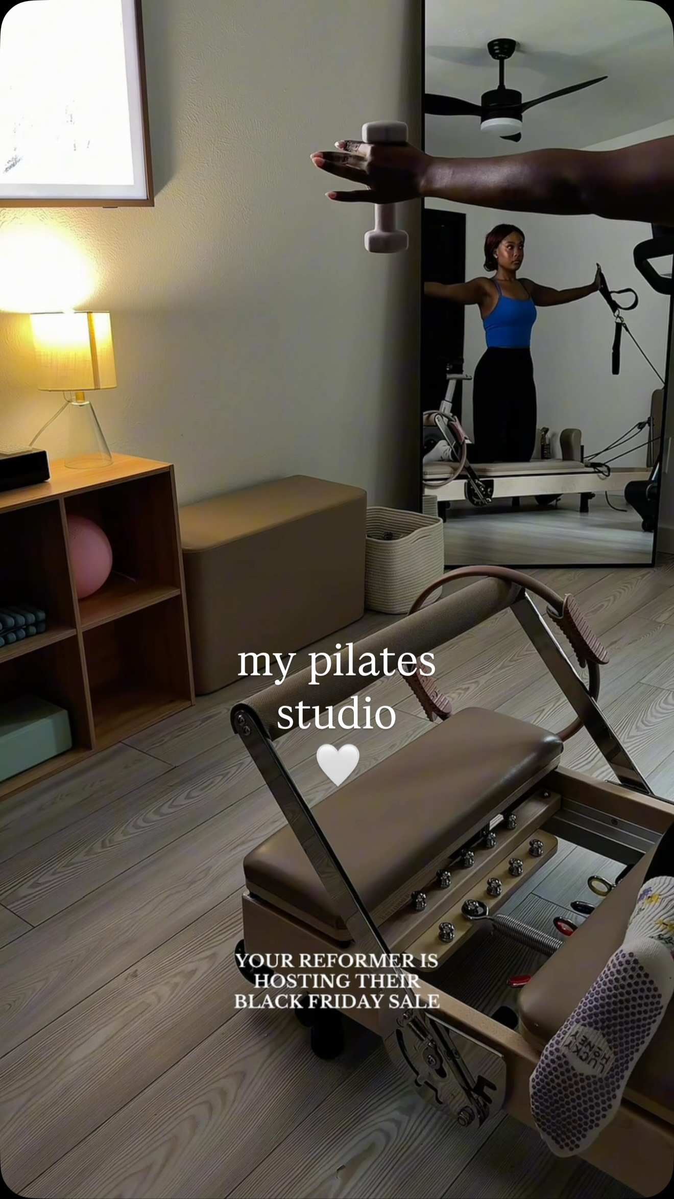 Instagram post by @sierrainphotos for Your Reformer. Caption reads: [...] but I’d never quit doing Pilates!!....