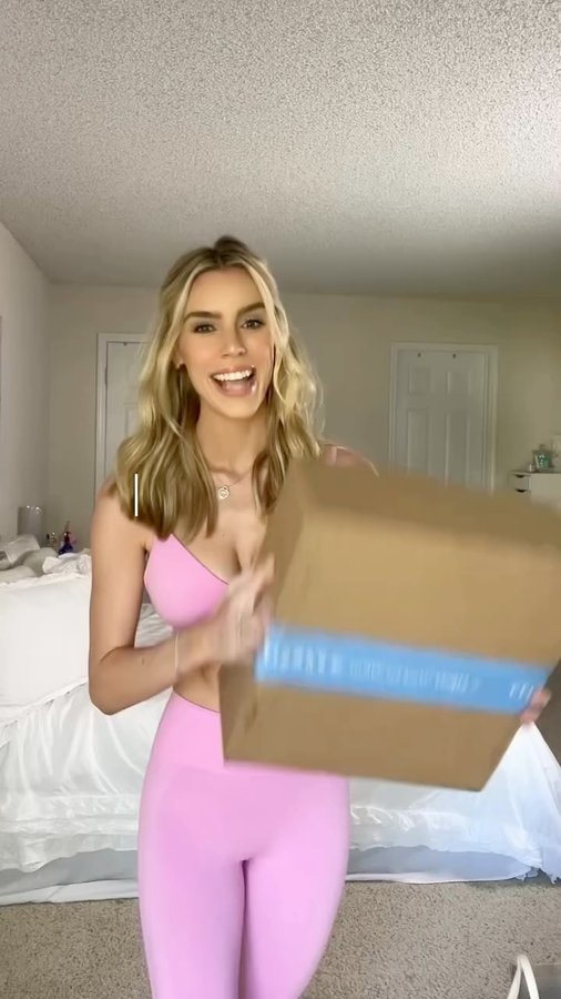 Instagram post by @brooklynhbenson for Varsity Spirit. Caption reads: Varsity Spirit’s new collection 📣 Made for [...].