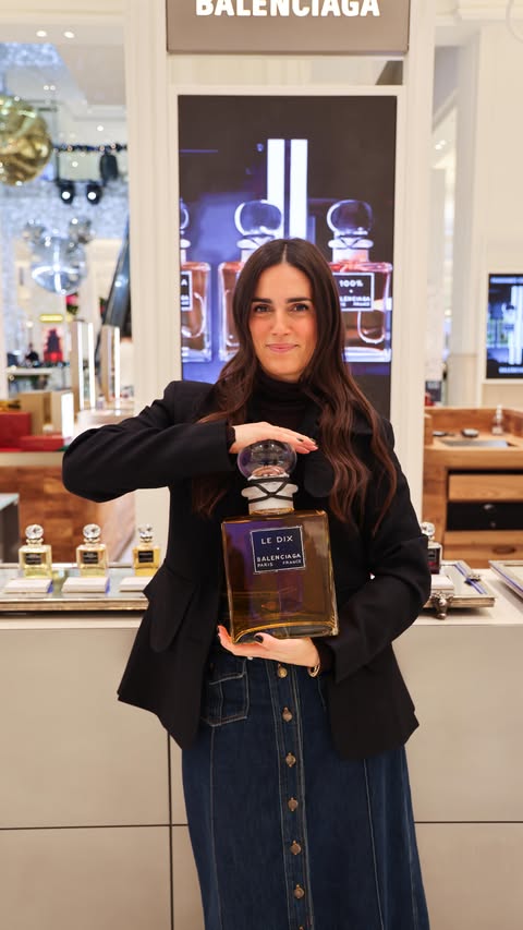 Instagram post by @jessicadiner for Selfridges. Caption reads: Oh my word. These @Balenciaga perfumes!! A....