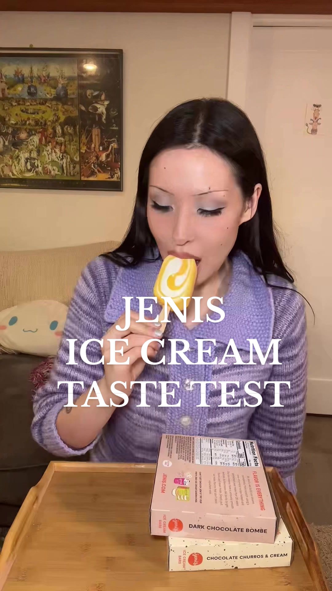 TikTok post by @cammyreviews for Jeni's Splendid Ice Creams. Caption reads: gonna be eating these ALL summer 😙@Jeni’s....