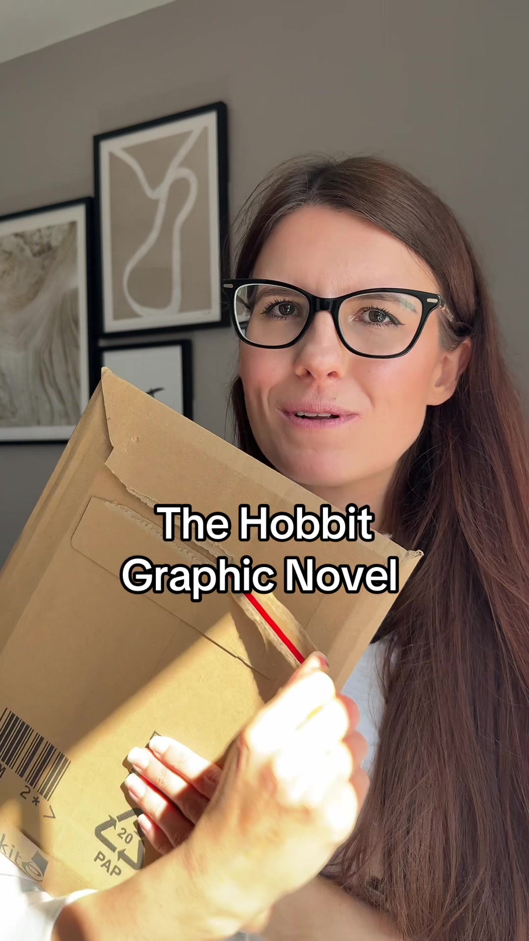 TikTok post by @violet.hollow for HarperCollinsUK. Caption reads: The revived hobbit graphic novel had to be mine....