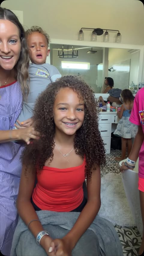 Instagram post by @thecollinskidsfamily for WavyTalk. Caption reads: [...] curls but now I’m even more obsessed.....