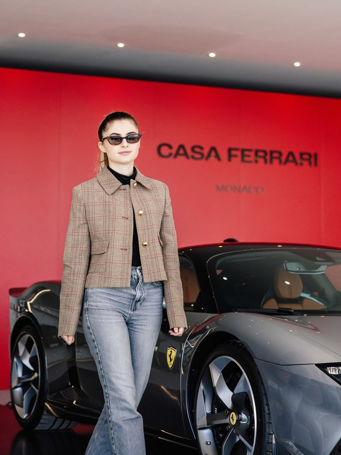 Instagram post by @lilaspeach for Ferrari. Caption reads: Welcome to Casa Ferrari ❤️.