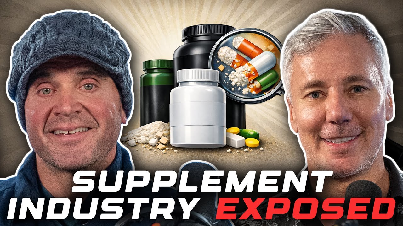 YouTube post by @MarkBellsPowerProject for GoodLife Proteins. Caption reads: 80% of Supplements Are Fake | Shawn Wells Exposes....