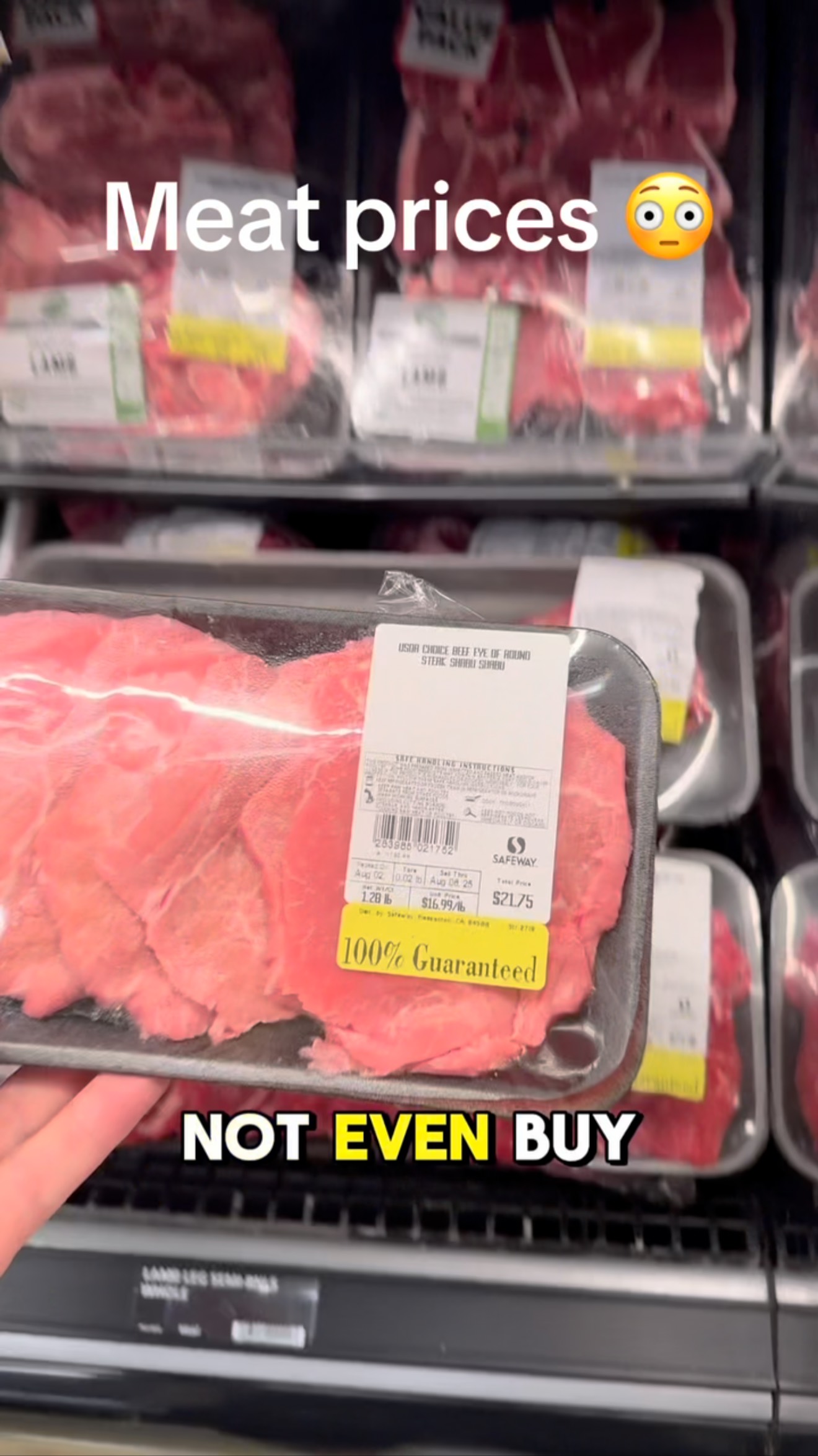 Instagram post by @meatdad1 for Safeway. Caption reads: At $15 a pound for some eye of round??? @Safeway....
