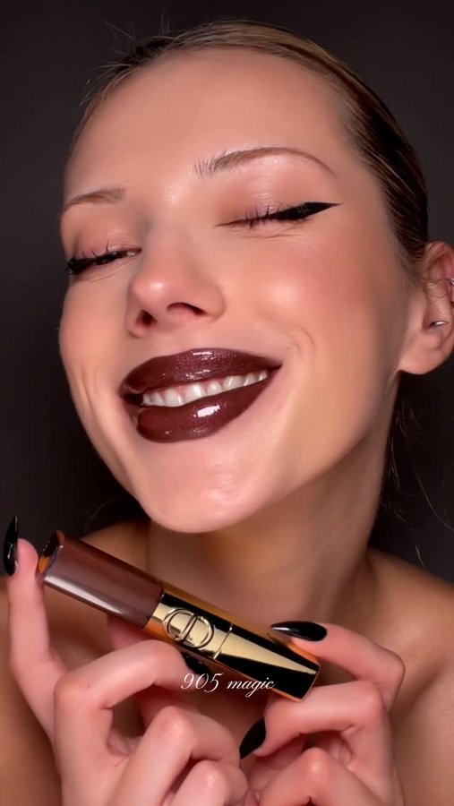 Instagram post by an influencer for Dior Beauty. Caption reads: [...] to ever exist. the new @diorbeauty rouge....