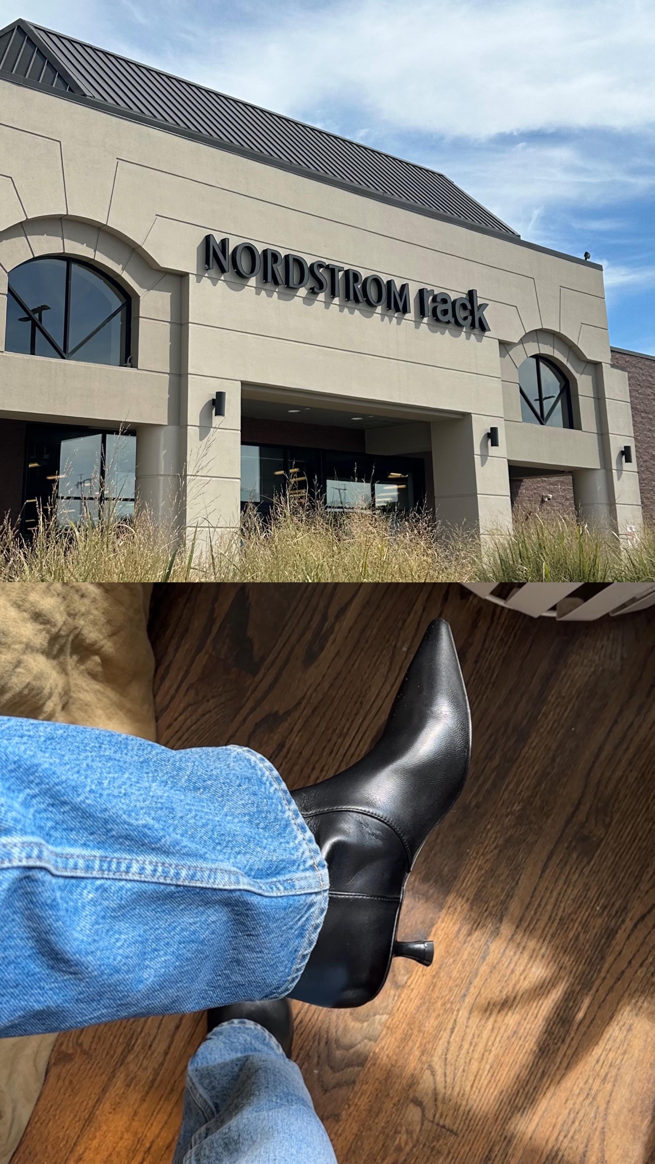 Instagram post by @samanthamhorton for Nordstrom Rack. Caption reads: designer shopping with a side of discounts &....