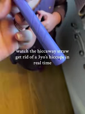 TikTok post by @mom.aka.kas for HiccAway. Caption reads: The hiccaway straw works in seconds - even for a....