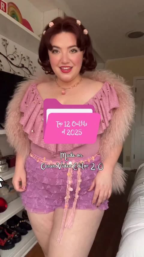 Instagram post by @alyssafunnyofficial for Canva. Caption reads: Sharing my top outfits of 2025 with @canva....