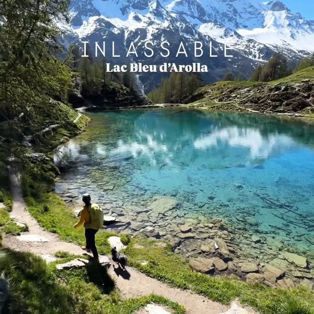 Instagram post by @xavier_and_caroline for Switzerland. Caption reads: 🩵 Lac bleu d’Arolla

Un lieu à découvrir....