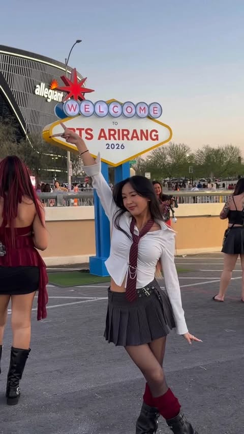 Instagram post by @lenalemon for Las Vegas. Caption reads: BTS Arirang show day 1 in Vegas was so amazing....