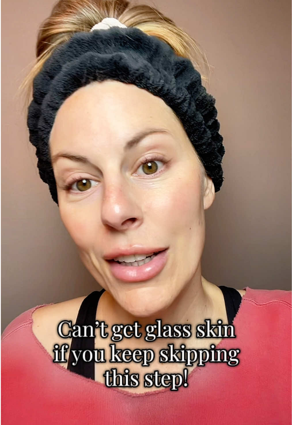 TikTok post by @rlew36 for DRMTLGY. Caption reads: [...] #GlassSkin @DRMTLGY.
