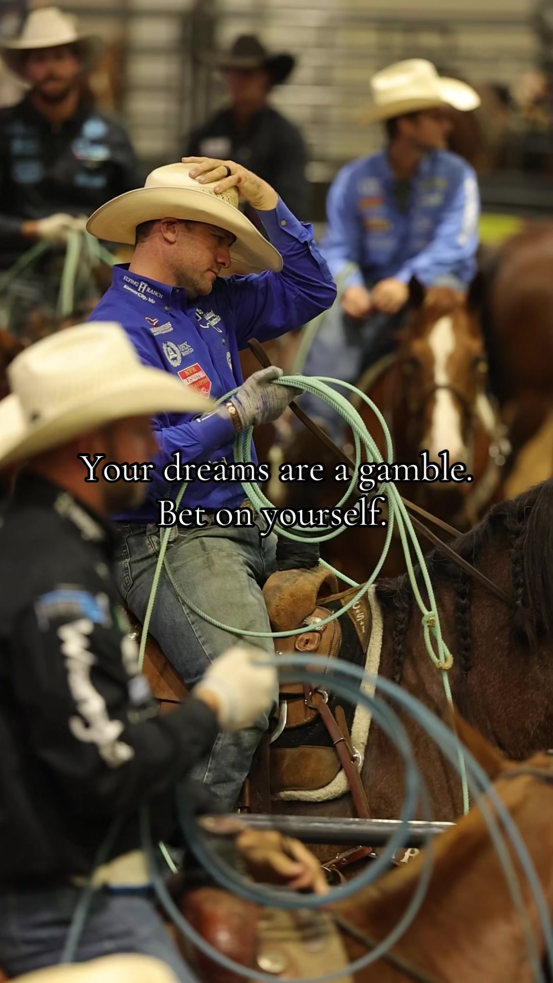 TikTok post by @tylerwadeteamroping for Resistol. Caption reads: [...] you can make.  @WYTRC @CSISaddlepads....
