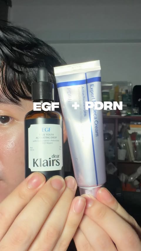 Instagram post by @skin.ken for Dear, Klairs US. Caption reads: Skincare combo I’ve been using my @klairs.us blue....