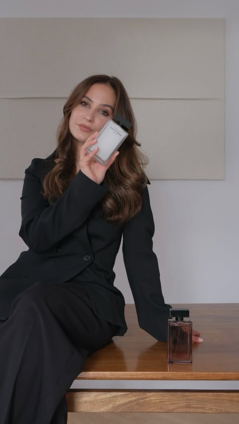 Instagram post by @ebruerkut for narciso rodriguez. Caption reads: Anzeige- with for her fragrances by....