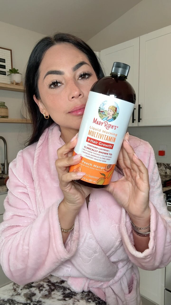 Instagram post by @sociallykarenn for MaryRuth Organics. Caption reads: I used to juggle so many vitamin bottles every....