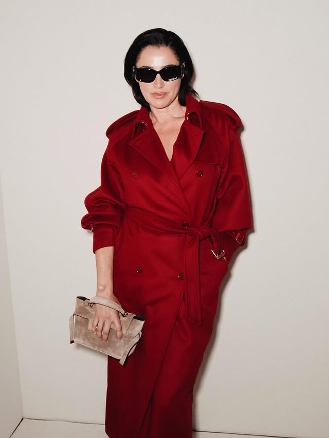 Instagram post by @luisaranieriofficial for Max Mara. Caption reads: ♥️ @maxmara #maxmaraeyewear #adv Styled by [...].