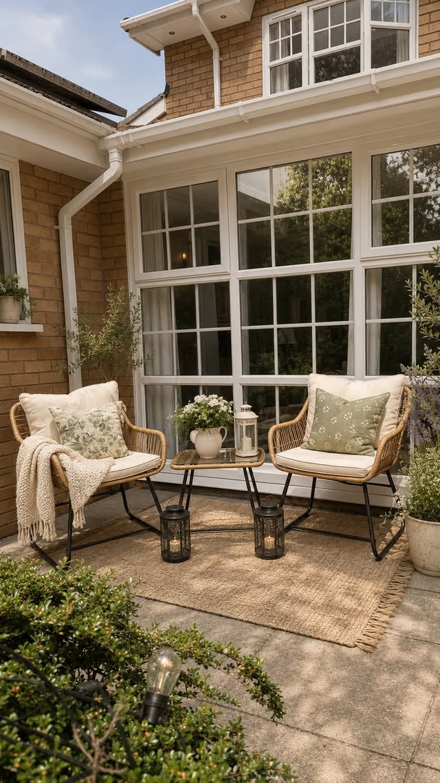Instagram post by @ada_arthur_and_mummy for Yaheetech. Caption reads: [...] window. This 3 piece rattan set from....