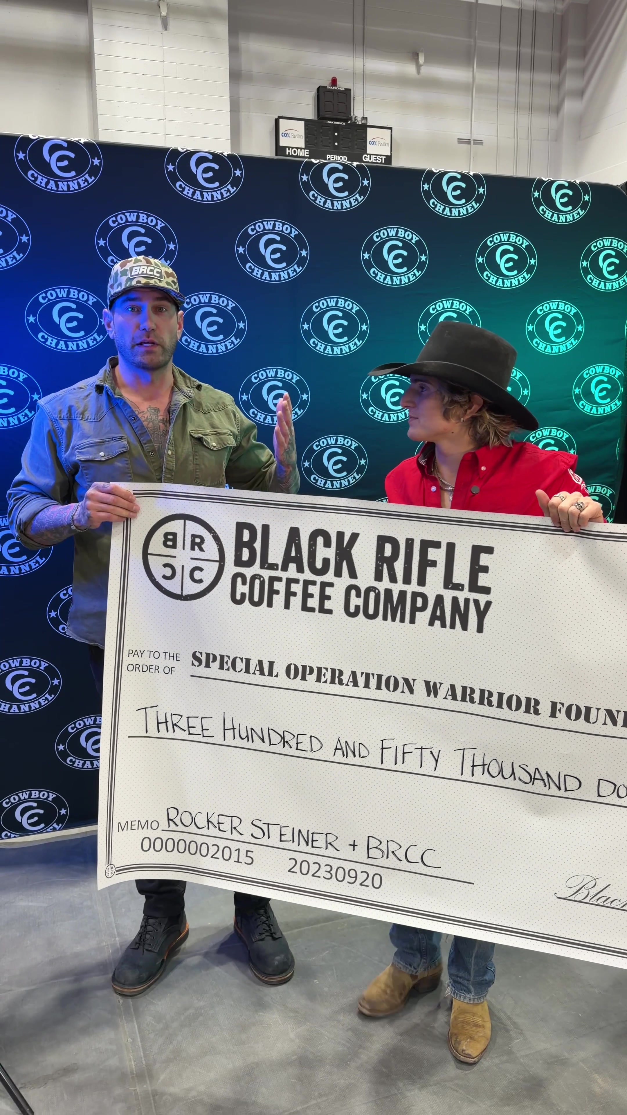 TikTok post by @cowboychannel for Black Rifle Coffee Company. Caption reads: More than a ride. 🇺🇸 @Black Rifle Coffee Company....