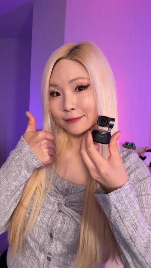Instagram post by @hachubbytv for OBSBOT. Caption reads: OBSBot Tiny 3 Review #review #obsbot #webcam [...].