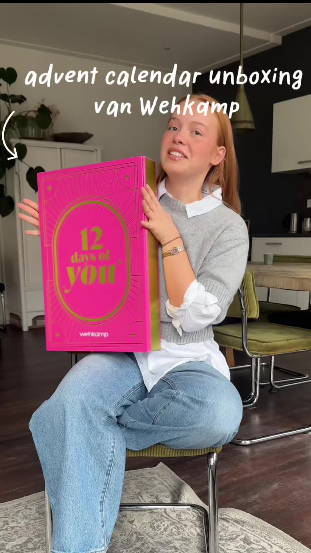 TikTok post by @phileinevansprang for Wehkamp. Caption reads: Wehkamp advent calendar unboxing 🤭@Wehkamp....