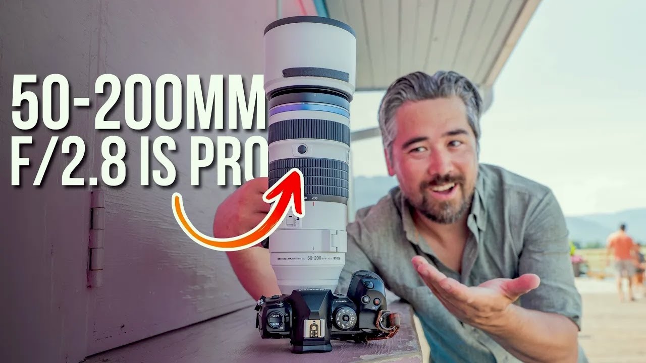 YouTube post by @PetaPixel for Audiio. Caption reads: OM System 50-200mm f/2.8 IS Pro Review: Optical....