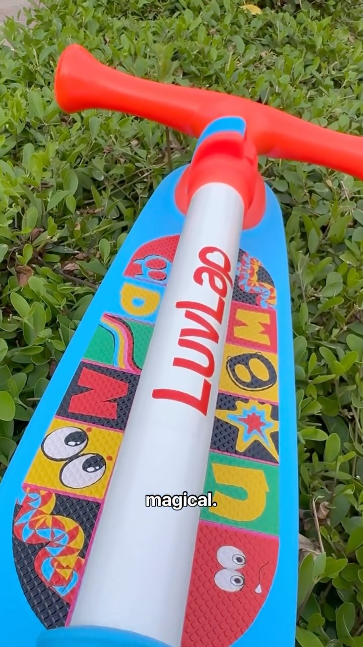 Instagram post by @spunkytoddler for LuvLap. Caption reads: LuvLap Elegant Scooter for Kids- Toddler 3-Wheel....