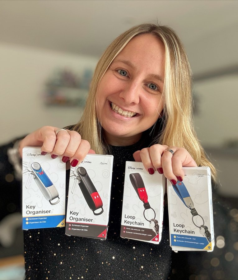 Instagram post by @disneywiththecraigs for Orbitkey. Caption reads: Such a lovely surprise from @orbitkey 🖤❤️ Thank....