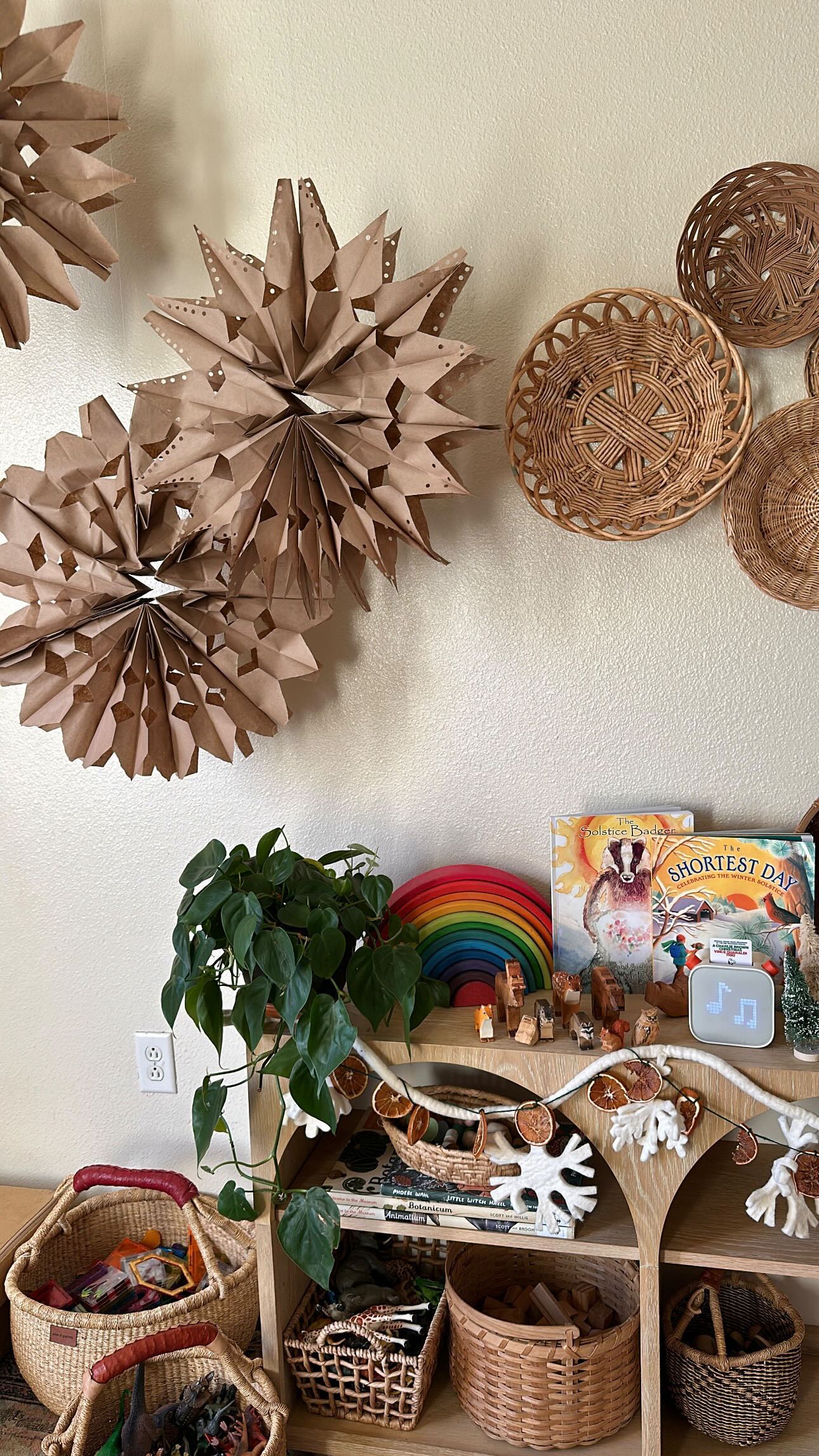 Instagram post by @sasha__dube for West Elm. Caption reads: Decorating our playroom for the season with all....