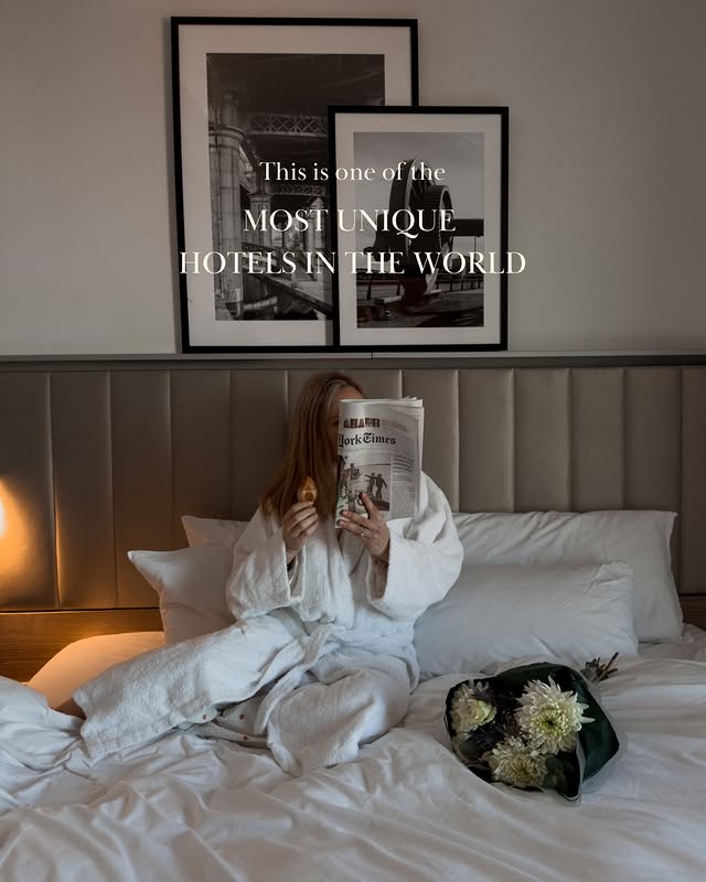 Instagram post by @therailvoyage for Radisson. Caption reads: [...] most unique hotels, this is.. | ad @radisson....