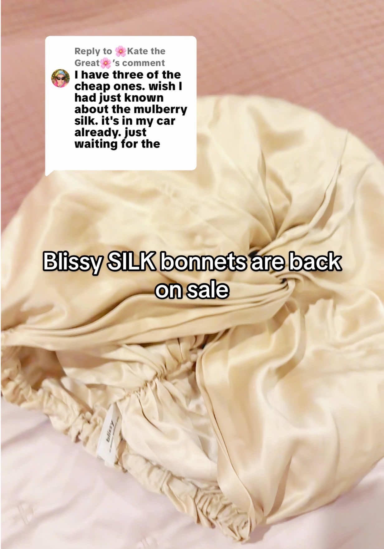 TikTok post by @goodnesshavens for Blissy. Caption reads: [...] Great🌸 All 24 colors of the Blissy 100%....