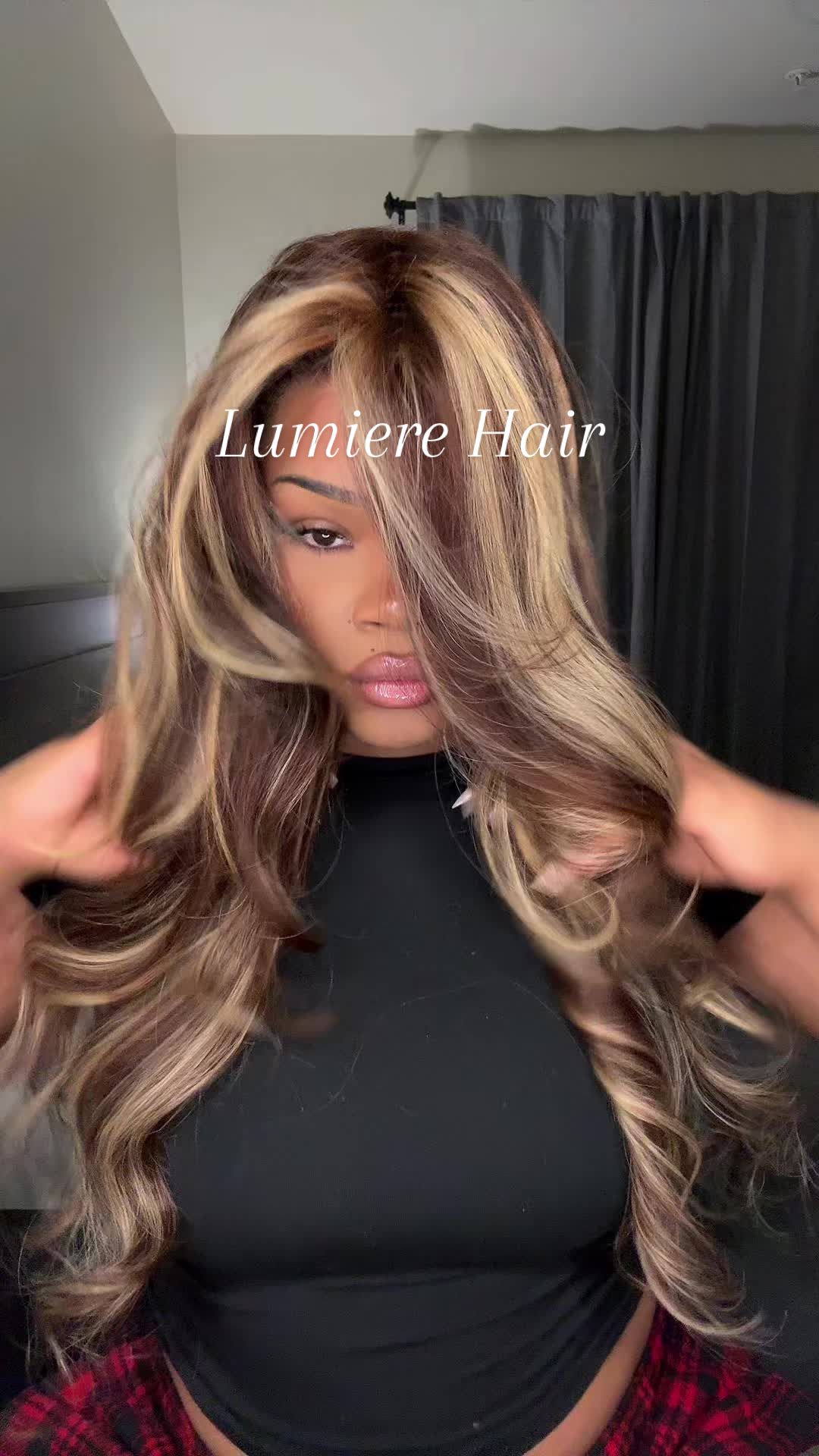 TikTok post by @aliyahmuse for Lumiere. Caption reads: The most Y2K blonde 😍 hair from @Lumiere Hair....