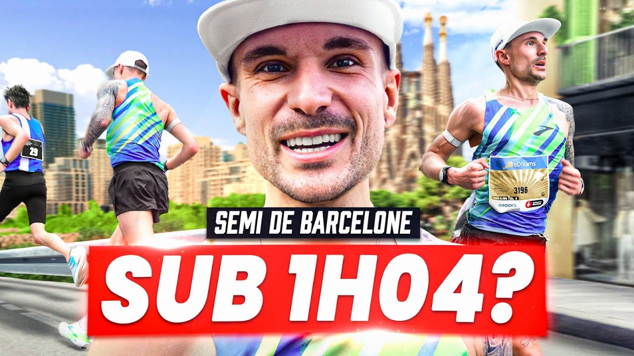 YouTube post by @anthony.frontera for Nutripure. Caption reads: I beat my personal record in the Barcelona half....