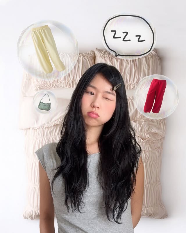 Instagram post by @yoojinslife for Urban Outfitters. Caption reads: [...] unlocked for the harri pants.....