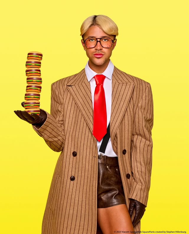 Instagram post by @mmmmitchell for MADE BY MITCHELL. Caption reads: MADE BY MITCHELL X SPONGEBOB SQUAREPANTS IS LIVE.....