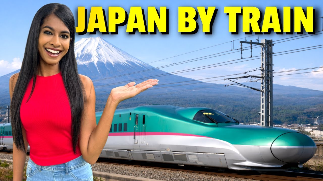 YouTube post by @ShevandDev for SafetyWing. Caption reads: 7 Days in Japan by Bullet Train | Fast, Scenic &....
