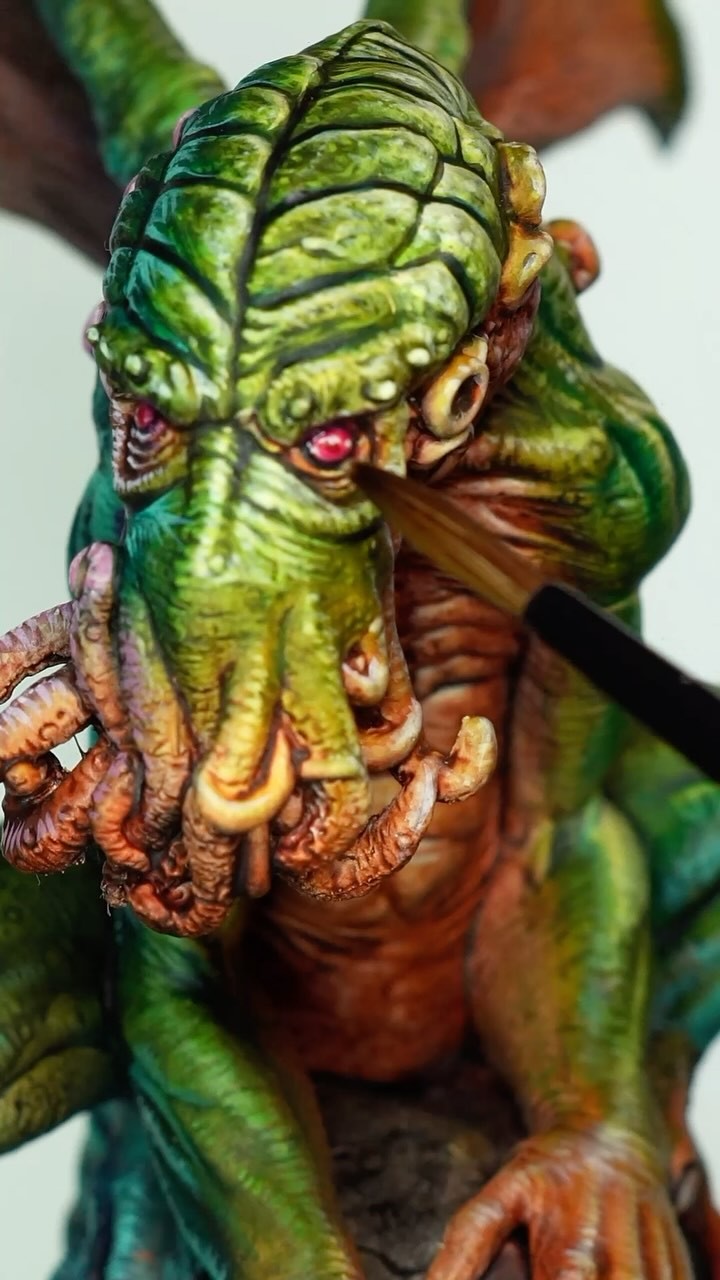 Instagram post by @don_suratos for The Army Painter. Caption reads: [...] this @fenrisgames Cthulhu with....