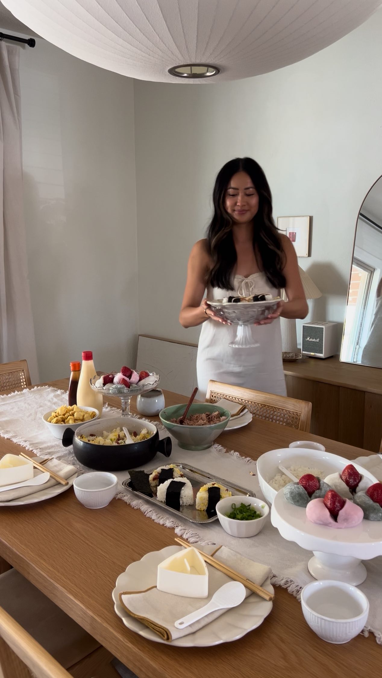 Instagram post by @the.orange.home for Success Rice. Caption reads: host a DIY onigiri party with me 🍙

The details:....