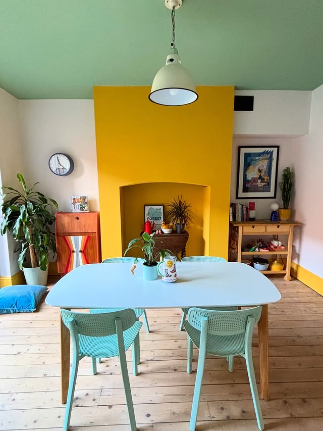Instagram post by @hattathome for YesColours. Caption reads: DINING ROOM MAKEOVER: THE REVEAL (in stills)....