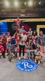 Instagram post by @dayshapedersen for Ringling. Caption reads: [...] our two littlest monkeys to the @ringling....