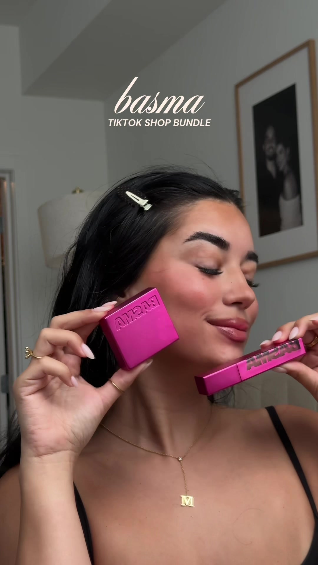 TikTok post by @fyimaylin for BASMA Beauty. Caption reads: the perfect bundle @BASMA Beauty.