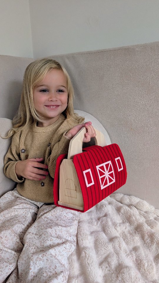 Instagram post by @princess_tiarose for Montessori Generation. Caption reads: Unbox the travelling farm from....